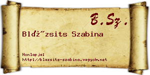 Blázsits Szabina névjegykártya